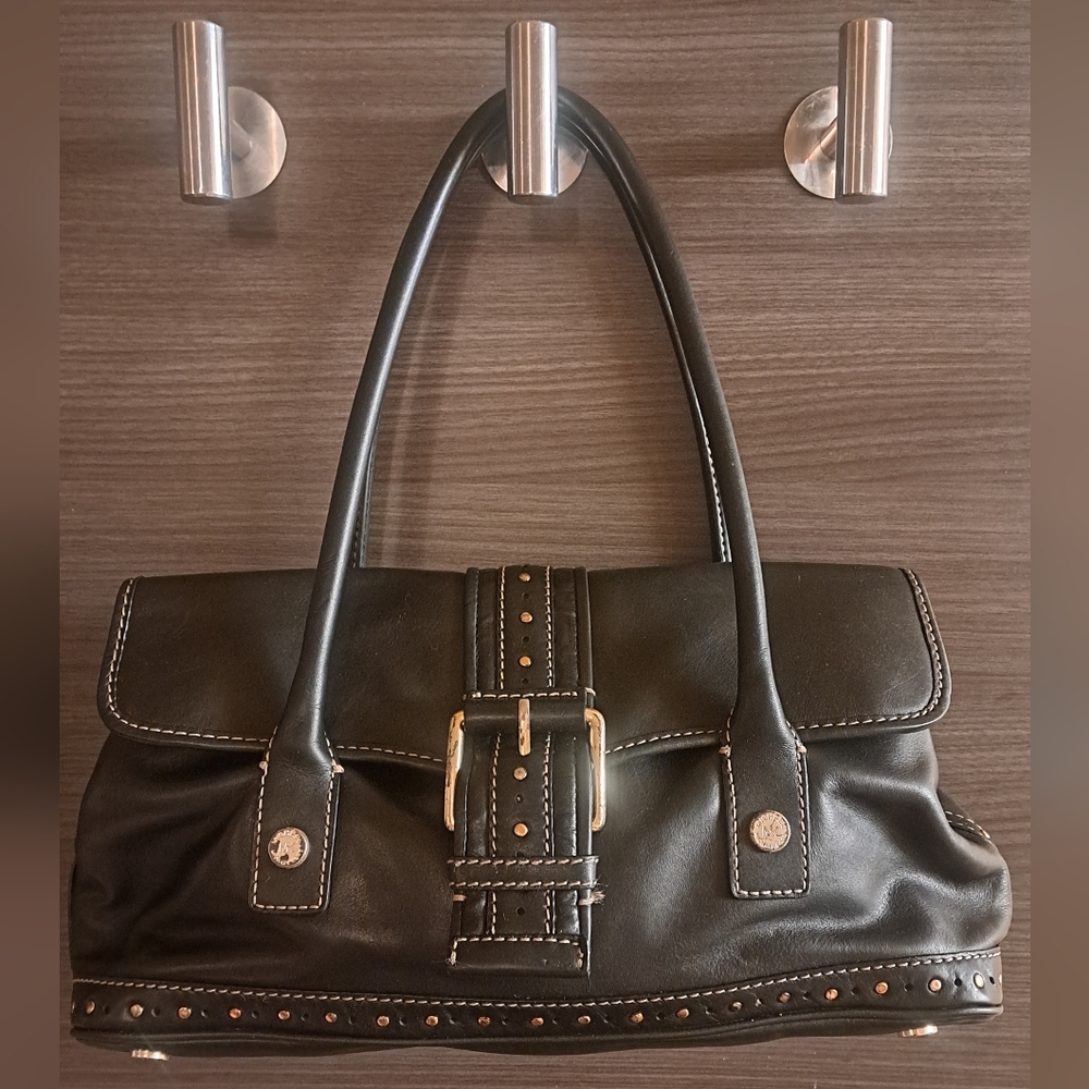 Vintage Michael Kors Astor Black Leather East West Satchel